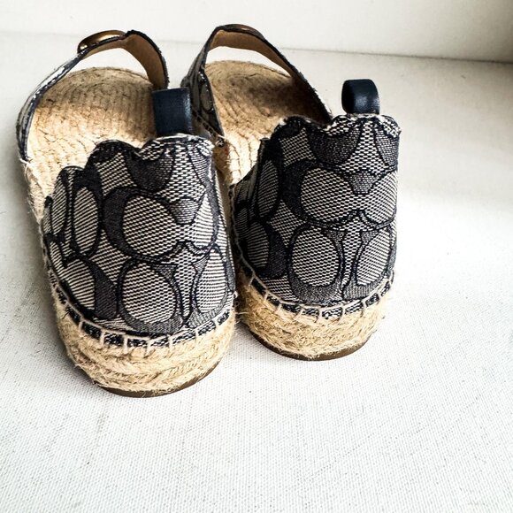 Coach Navy Blue Espadrille Sandals 10 - Picture 5 of 8